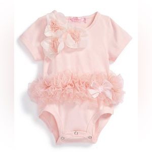 POPATU baby girl pink floral tutu bodysuit
